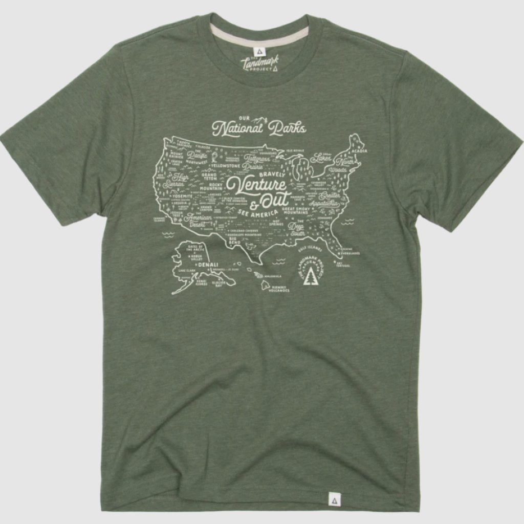 National Parks Map T-Shirt - Wanderer's Outpost