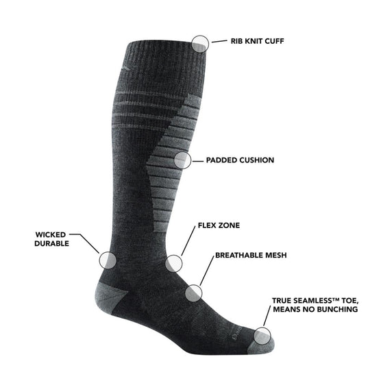 Men's Edge Midweight Ski Sock w/Padded Shin - Wanderer's Outpost