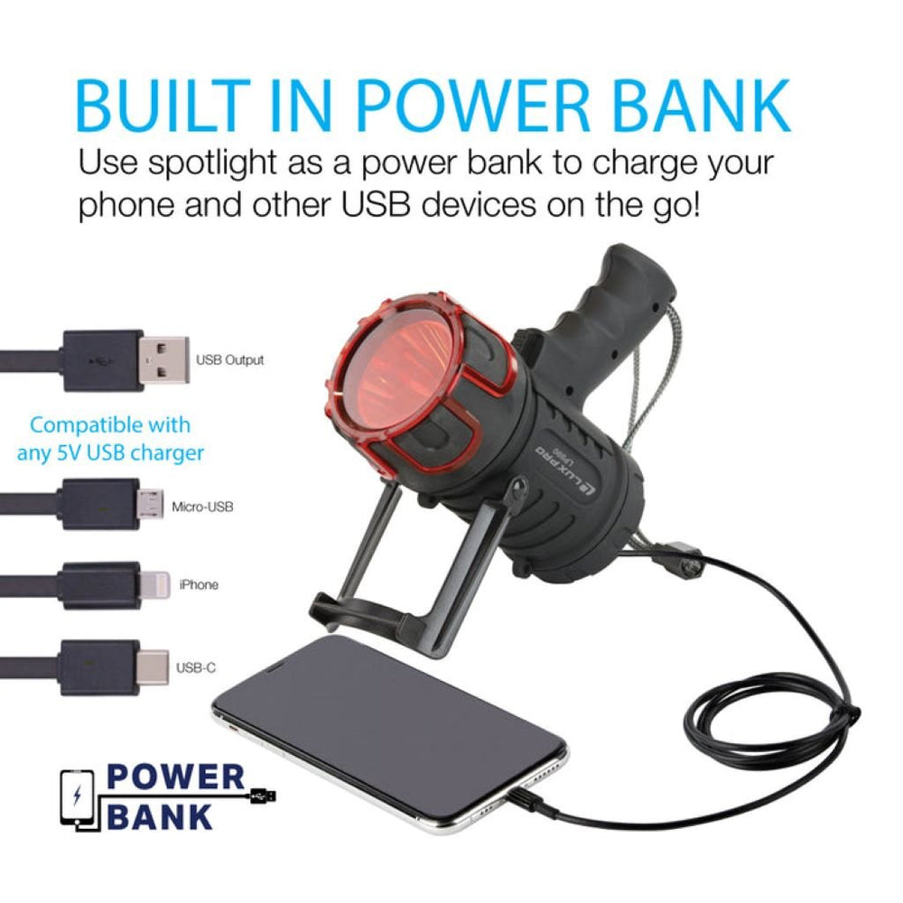 Rechargeable LED Spotlight w/Power Bank - Wanderer's Outpost