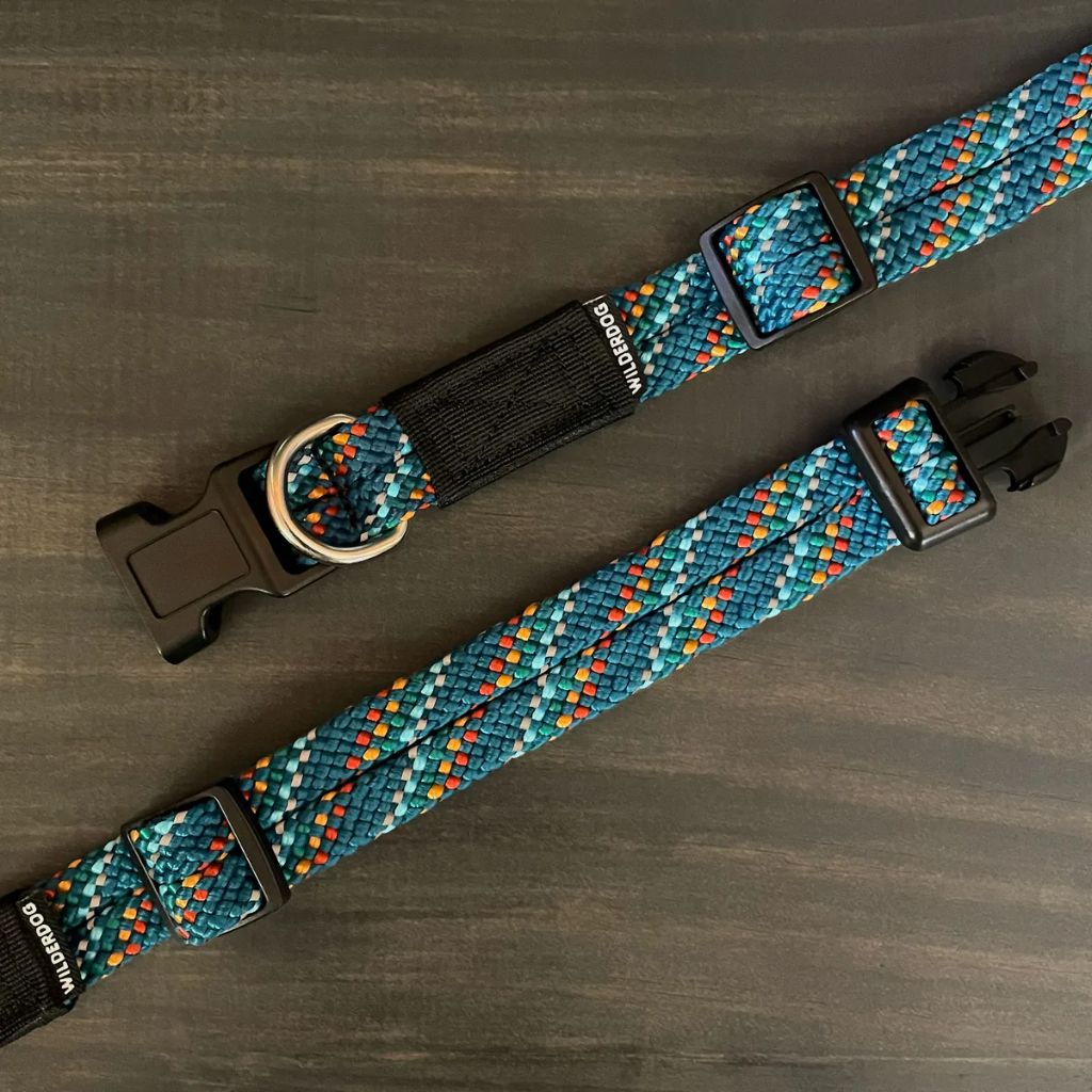 Wilderdog Rope Collar Pacific Blue Reflective - Wanderer's Outpost